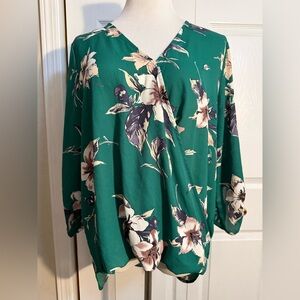 West Kei Green Floral Blouse